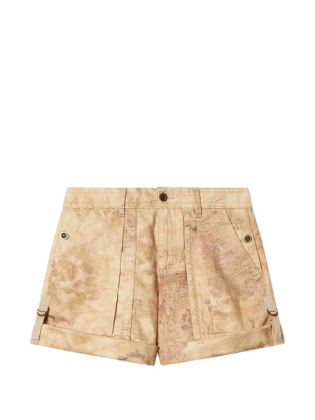  Isabel Marant Calissy Abstract-print Shorts - Neutrals 