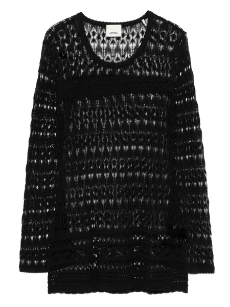  Isabel Marant Crochet Bell-sleeve Top - Black 