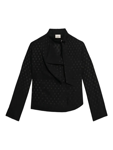  Isabel Marant Emany Polka-dot Draped Top - Black 