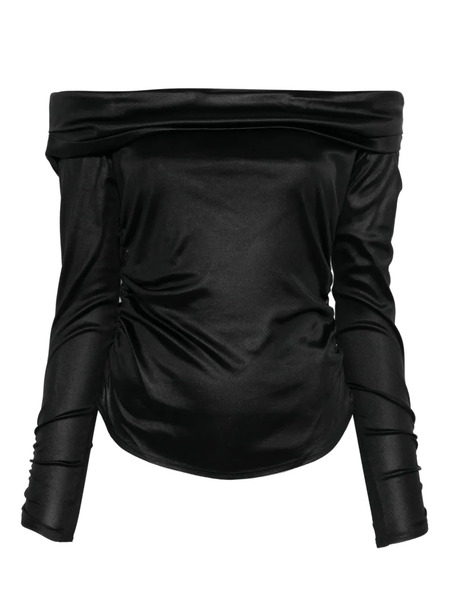  Isabel Marant Enesa Off-shoulder Ruched Top - Black 