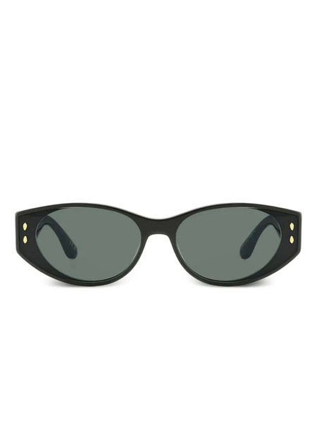  Isabel Marant Eyewear Oval-frame Studded Sunglasses - Black 