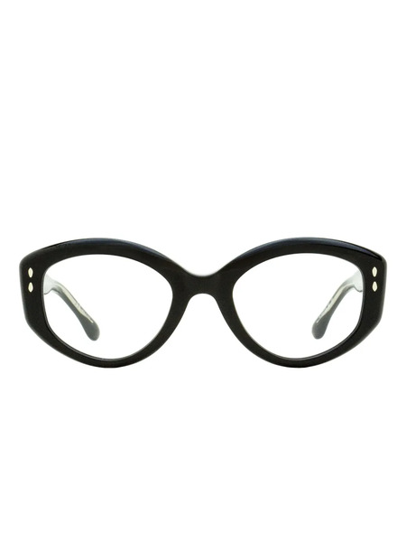 Isabel Marant Eyewear Rivet-detail Oval-frame Glasses - Black 