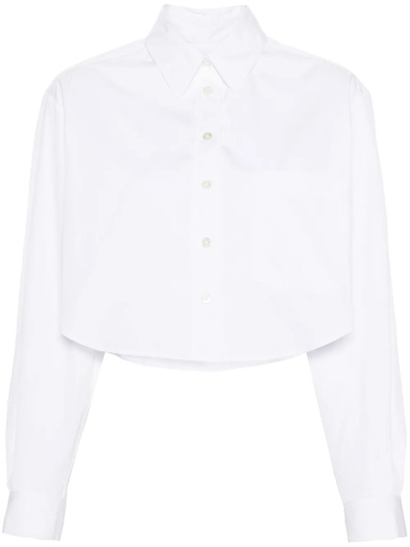  Isabel Marant Fleora Cropped Poplin Shirt - White 