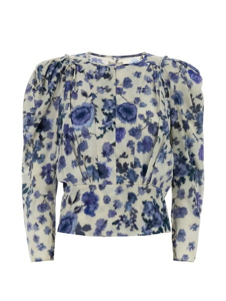  Isabel Marant Floral-print Long-sleeve Blouse - Neutrals 