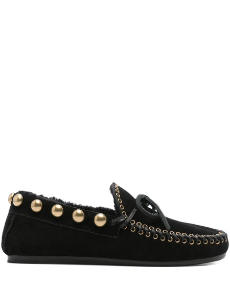  Isabel Marant Gold-stud Embellished Loafers - Black 