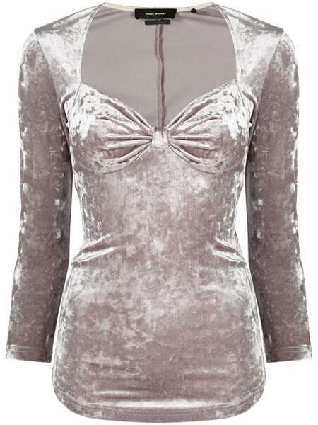  Isabel Marant Gubaia Velvet Top - Grey 