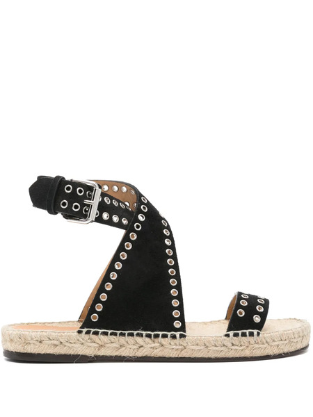  Isabel Marant Illya Eyelet-detailing Suede Espadrilles - Black 