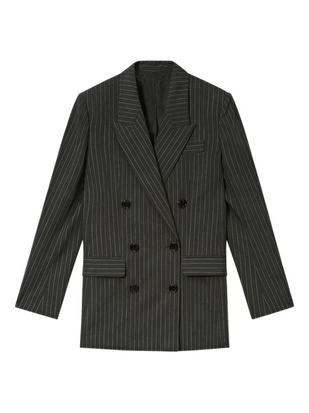  Isabel Marant Jevima Pinstripe Double-breasted Blazer - Grey 