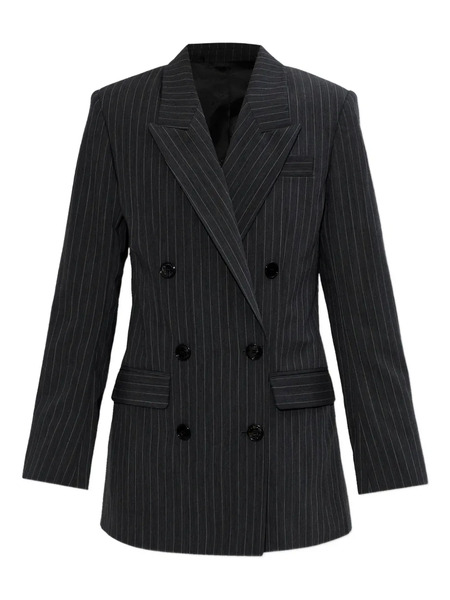  Isabel Marant Jevima Pinstripe Double-breasted Blazer - Grey 