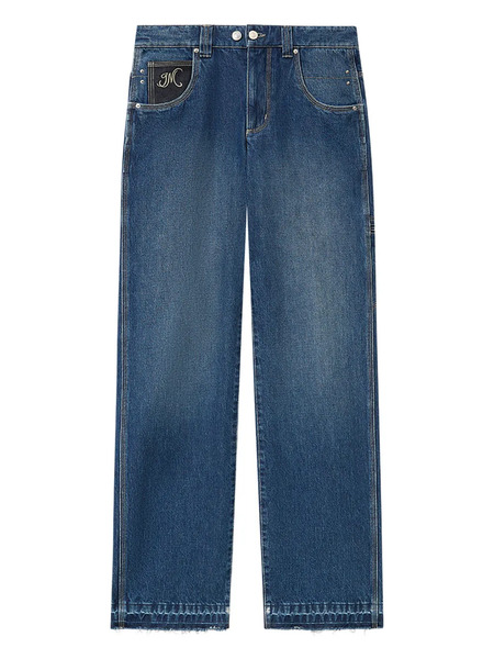  Isabel Marant Jeyda Embroidered Straight Jeans - Blue 