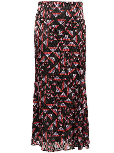  Isabel Marant Katae Geometric-print Midi Skirt - Black 