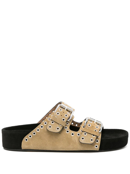  Isabel Marant Lennyo Eyelet-embellished Sandals - Neutrals 