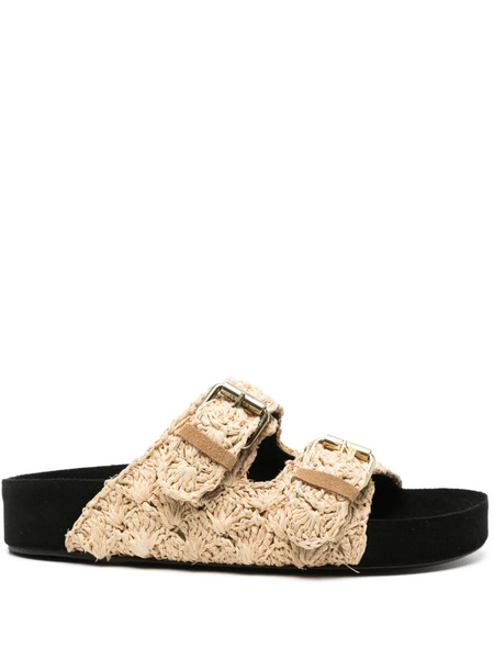  Isabel Marant Lennyo Raffia Sandals - Neutrals 