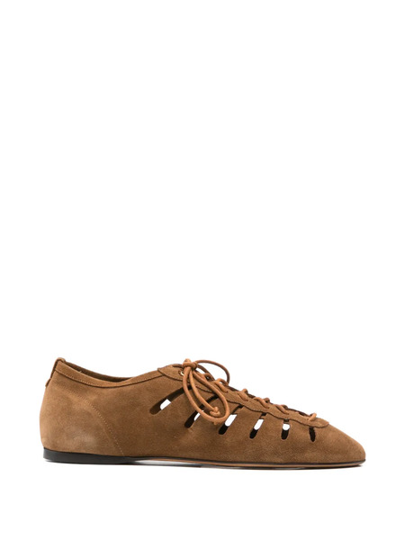  Isabel Marant Leyza Gd Laced Cut-out Ballet Flats - Brown 