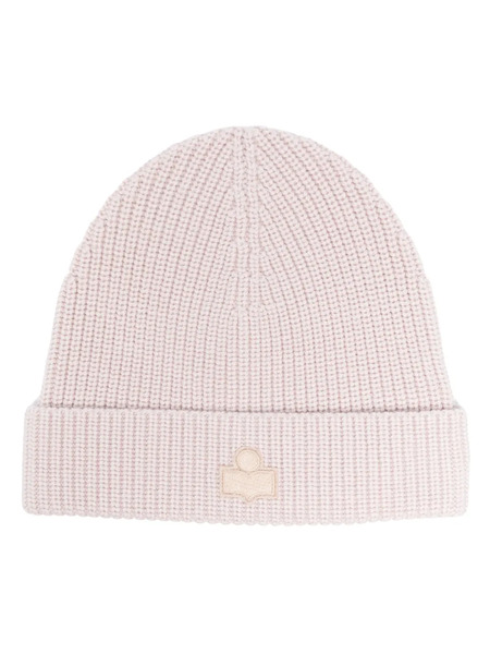  Isabel Marant Logo-appliqué Ribbed-knit Beanie - Neutrals 