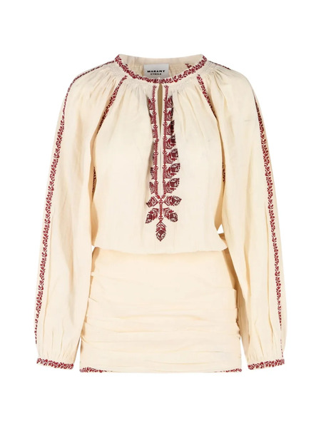  Isabel Marant Ludy Pleated Mini Dress - Neutrals 