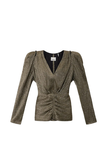  Isabel Marant Marlin Gathered-sleeves Blouse - Gold 