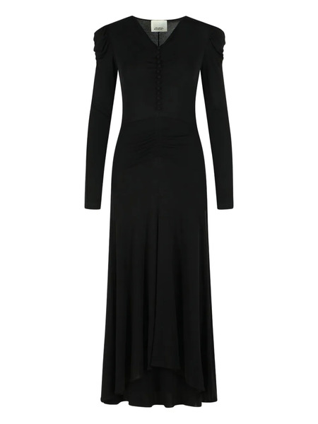  Isabel Marant Nejma Patch-button V-neck Maxi Dress - Black 