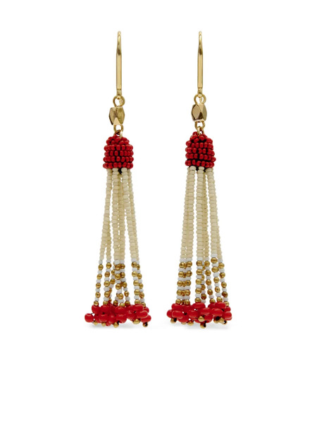  Isabel Marant Nina Pendant Beaded-embellishment Earrings - Gold 