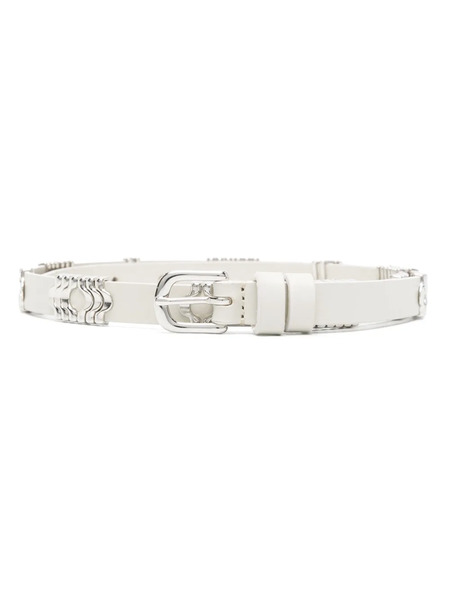  Isabel Marant Odena Leather Belt - White 