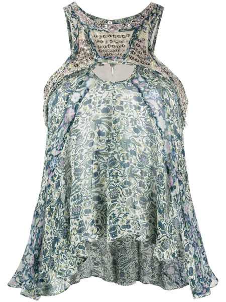  Isabel Marant Onyle Draped Tank Top - Blue 