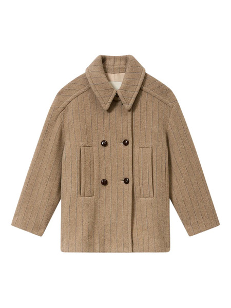  Isabel Marant Pinstripe Double-breasted Fiby Coat - Neutrals 