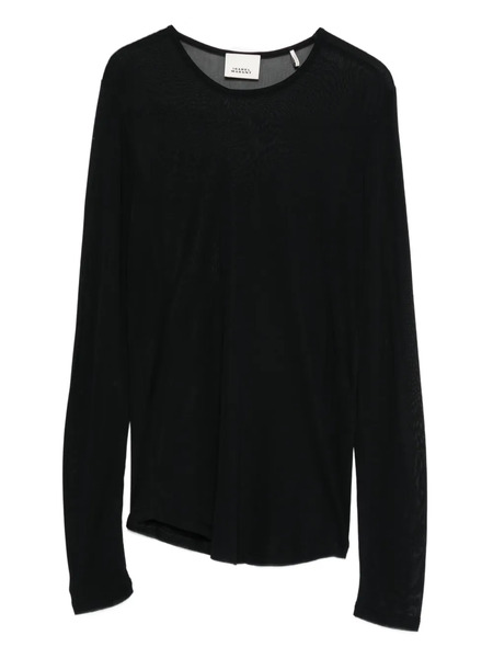  Isabel Marant Sheer-panel Long-sleeve Top - Black 
