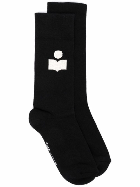  Isabel Marant Siloki Logo-intarsia Socks - Black 