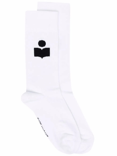  Isabel Marant Siloki Logo-intarsia Socks - White 