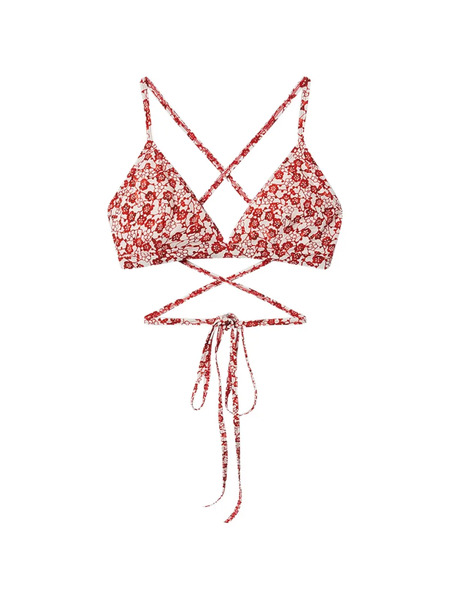  Isabel Marant Solange Floral-print Bikini Top - Red 