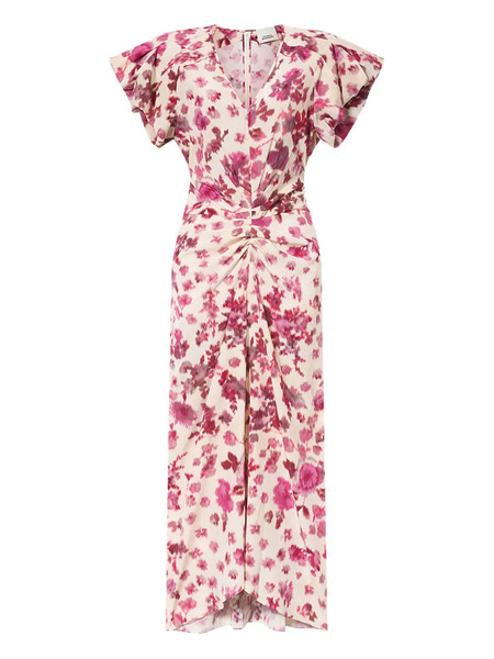  Isabel Marant Terenae Ruffled Floral Dress - Neutrals 