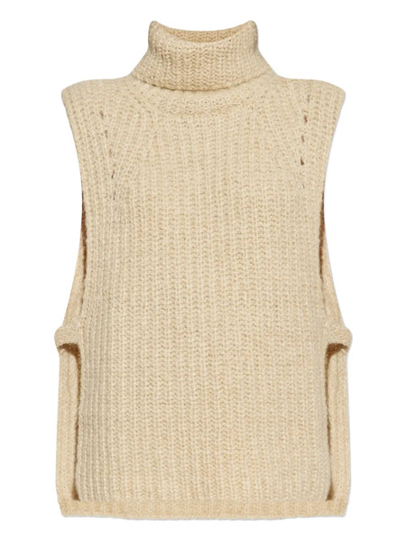  Isabel Marant Turtleneck Ribbed Vest - Neutrals 