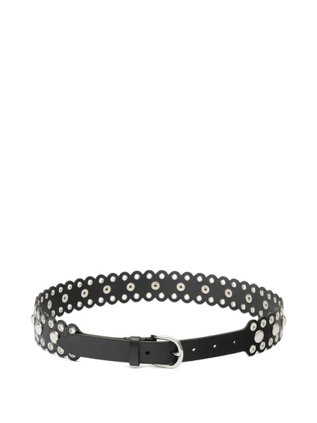  Isabel Marant Zalla Scalloped Studded Leather Belt - Black 