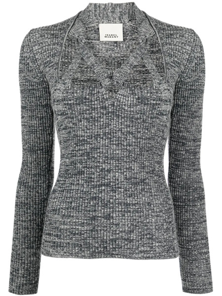  Isabel Marant Zoria Knitted Top - Grey 