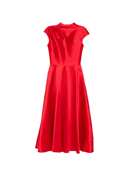  Isabel Sanchis Cap-sleeves Midi Dress - Red 