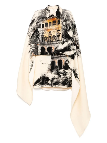  Isabel Sanchis Landscape Print Dress - Yellow 