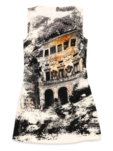  Isabel Sanchis Landscape Print Sleeveless Dress - Yellow 