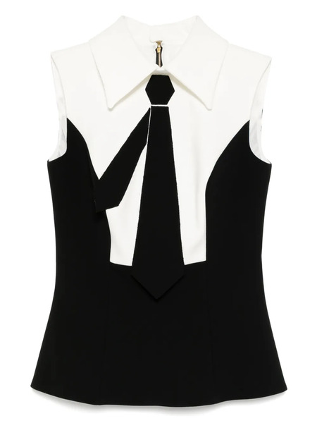  Isabel Sanchis Necktie Sleeveless Top - Black 