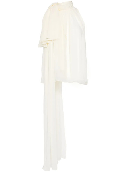  Isabel Sanchis Sash-detail Georgette Top - White 