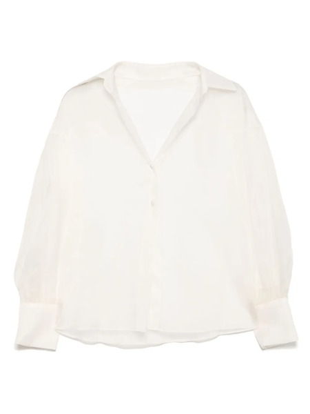  Isabel Sanchis Silk Long Sleeves Shirt - White 