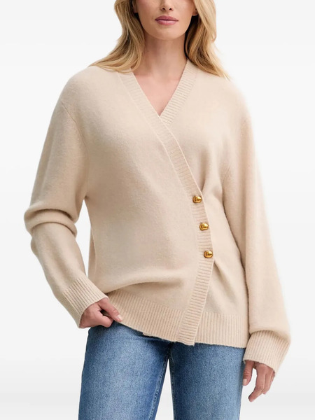  Isabelle Blanche Button-up V-neck Cardigan - Neutrals 