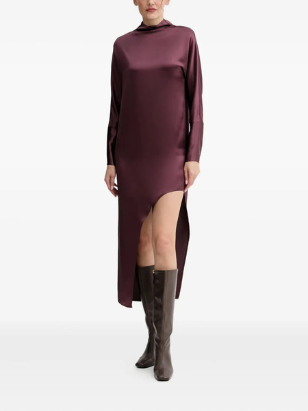 Isabelle Blanche Mock-neck Midi Dress - Purple 