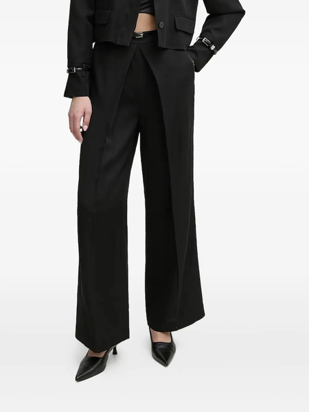  Isabelle Blanche Pleated Buckle-detail Trousers - Black 