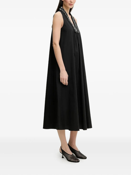  Isabelle Blanche Sequin-embellished Sleeveless Midi Dress - Black 