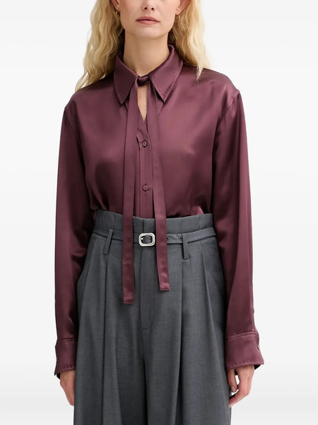  Isabelle Blanche Tie-neck Shirt - Purple 