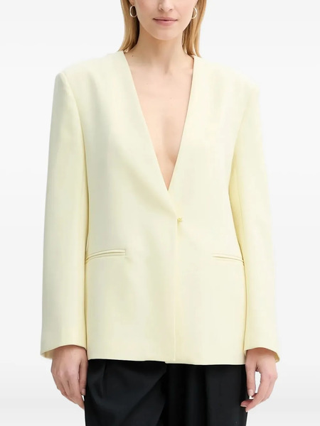  Isabelle Blanche V-neck Belted Jacket - Yellow 
