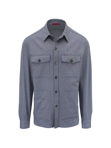  Isaia Button-down Pocket Overshirt - Blue 