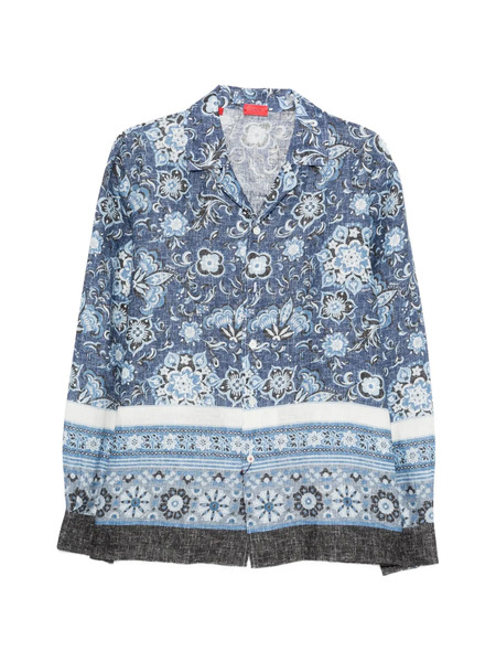  Isaia Floral-pattern Shirt - Blue 