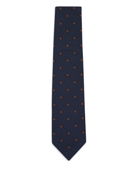  Isaia Floral Silk Tie - Blue 