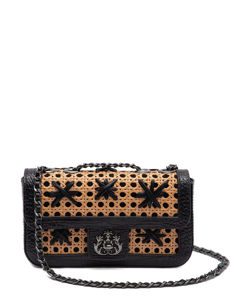  Isla Anne Woven Shoulder Bag - Black 
